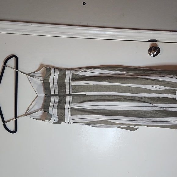 Express Gray and White Striped Midi Dress - Picture 9 of 10